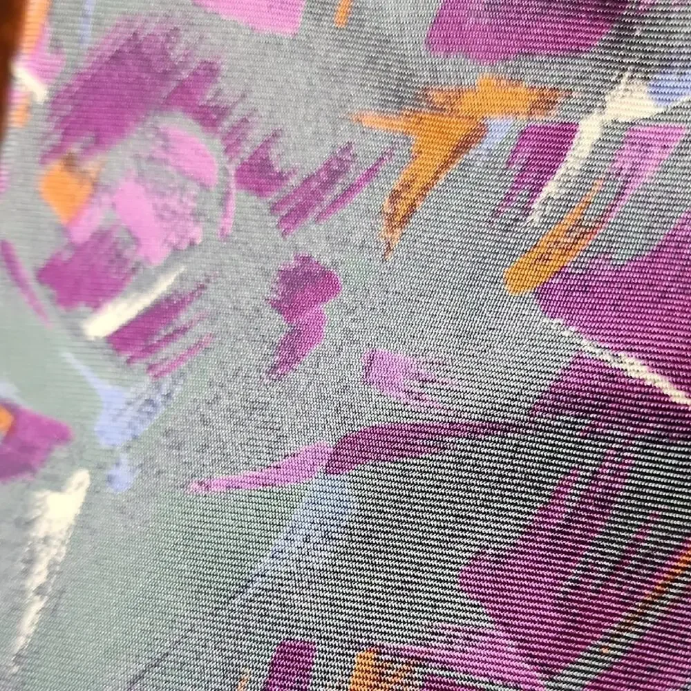 PIERRE CARDIN | Abstract Silk‎ Necktie Teal Purple Vintage 90s Art Tie | 57